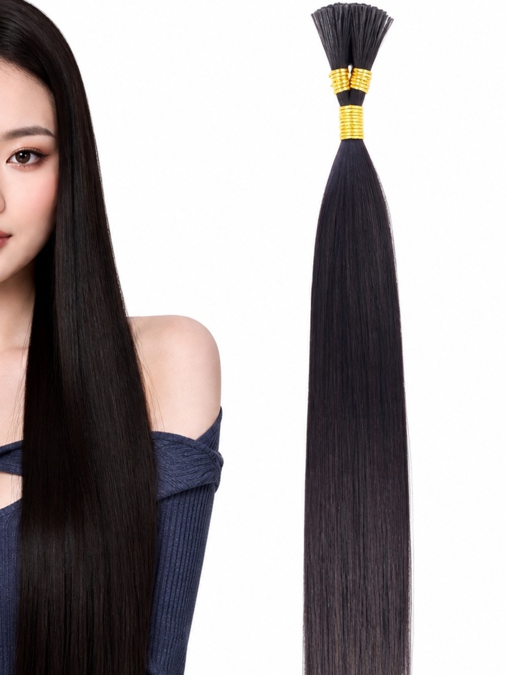 Black Straight Women’s Hair Extensions - Sleek Natural Look